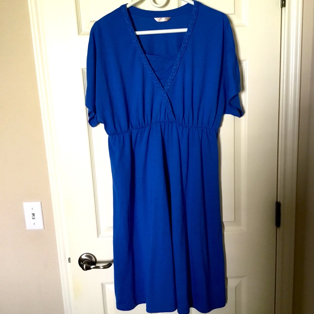 Vintage White Stag, Royal Blue Maternity Dress